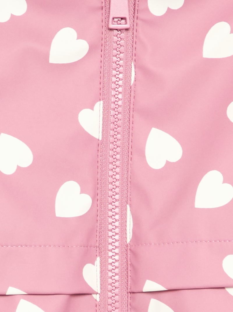 Parka déperlante à capuche Rose - Kiabi