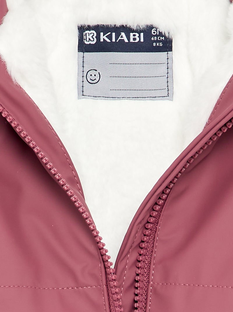 Parka déperlante à capuche Rose - Kiabi