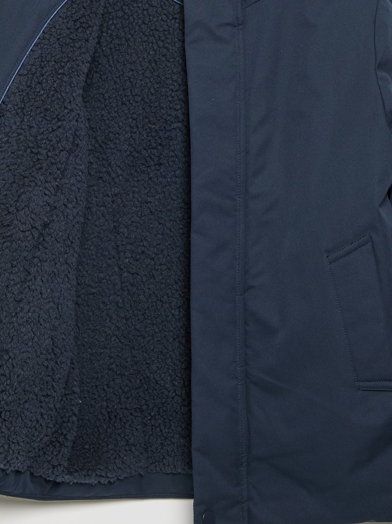 Parka doublée à capuche Bleu - Kiabi