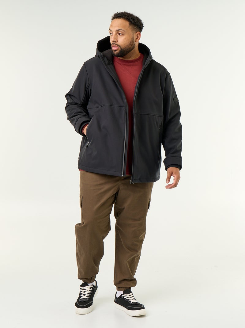 Parka doublée à capuche Noir - Kiabi