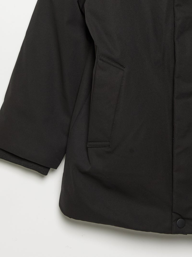Parka doublée à capuche Noir - Kiabi