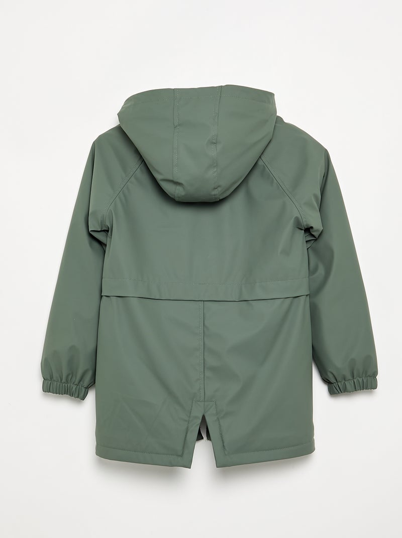 Parka doublée effet moutonné Vert - Kiabi