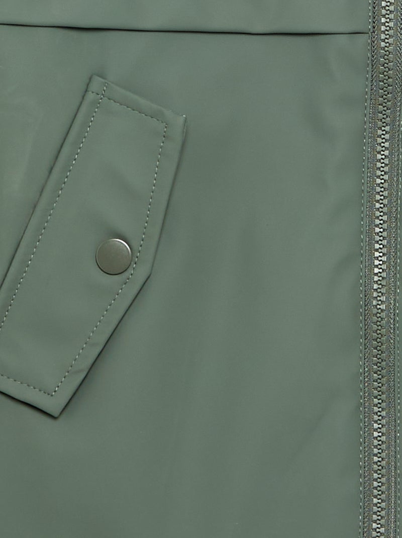 Parka doublée effet moutonné Vert - Kiabi