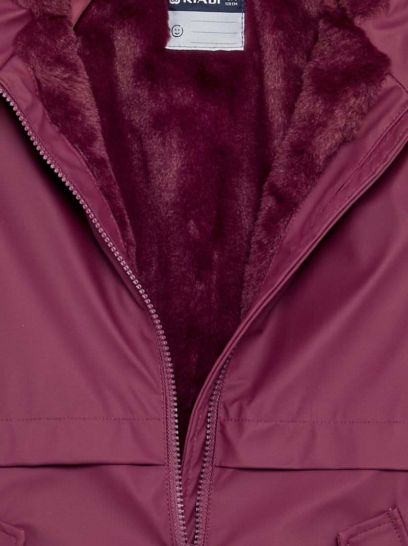 Parka doublée en fausse fourrure Violet - Kiabi