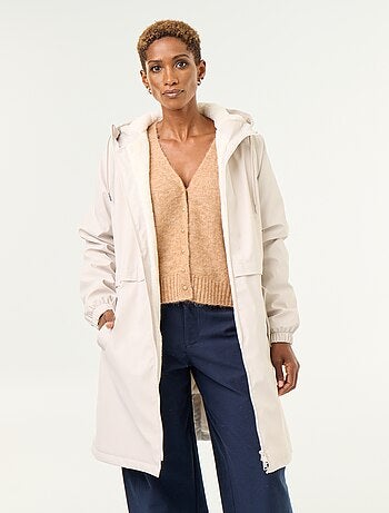 Parka droite doublée en fausse fourrure