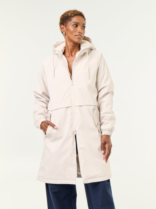 Parka droite doublée en fausse fourrure - Kiabi Parka droite doublée en fausse fourrure - Kiabi