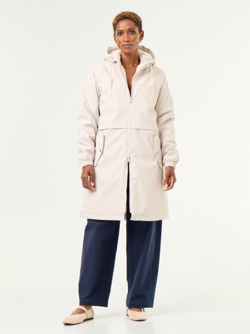 Parka droite doublée en fausse fourrure - Kiabi Parka droite doublée en fausse fourrure - Kiabi