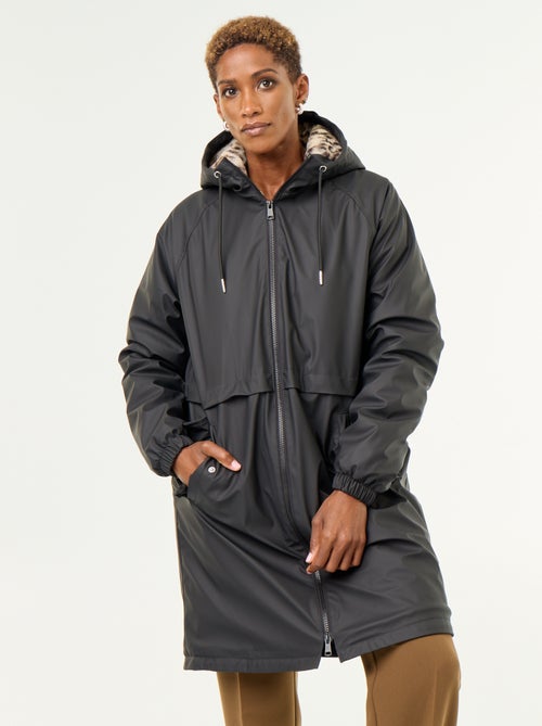 Parka droite doublée en fausse fourrure - Kiabi Parka droite doublée en fausse fourrure - Kiabi