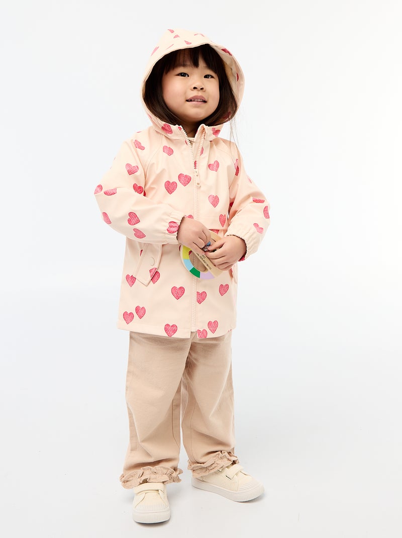 Parka en caoutchouc à capuche Rose - Kiabi