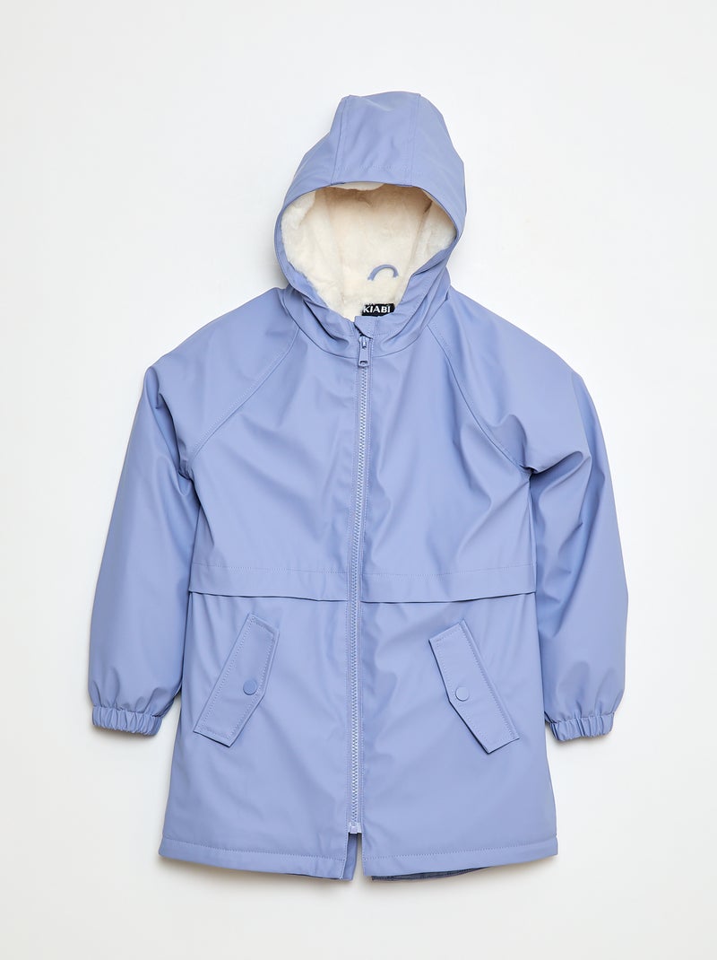 Parka en caoutchouc déperlant à capuche entièrement doublée Bleu - Kiabi