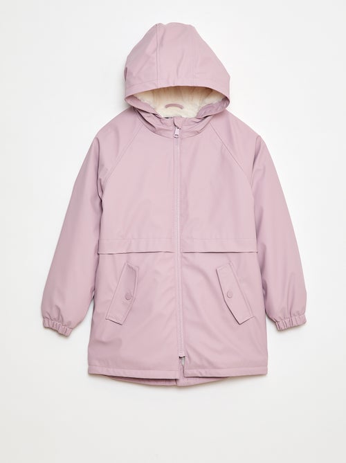 Parka en caoutchouc déperlant à capuche entièrement doublée - Kiabi