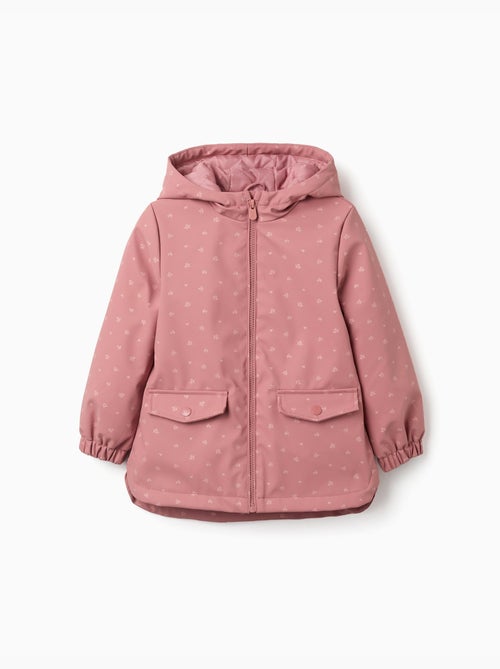 Parka en caoutchouc rembourrée avec capuche et imprimé floral - Kiabi