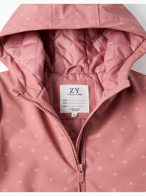 Parka en caoutchouc rembourrée avec capuche et imprimé floral - Kiabi