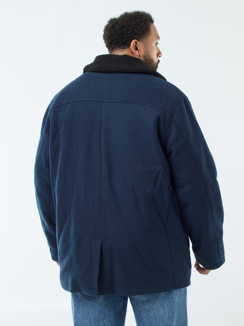 Parka en lainage avec col effet moutonné - Kiabi