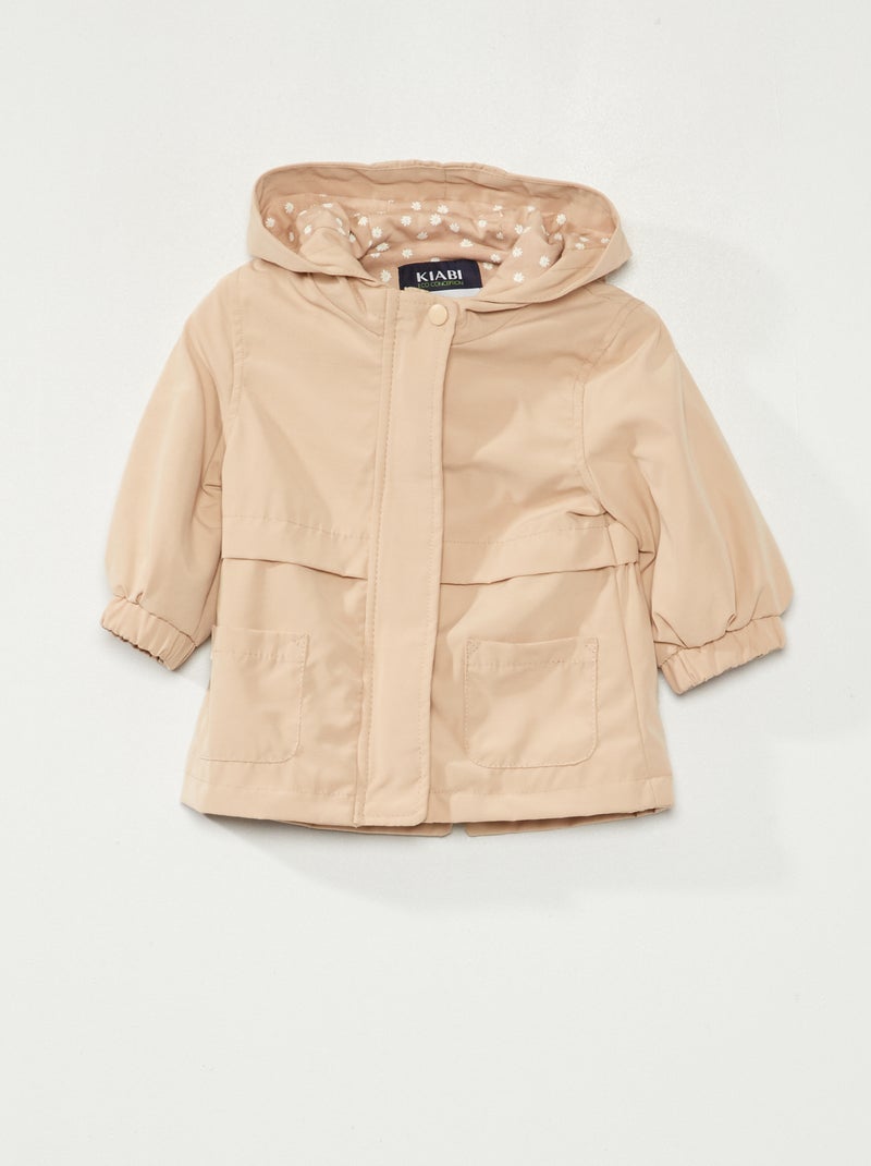 Parka en microfibre avec capuche Beige - Kiabi