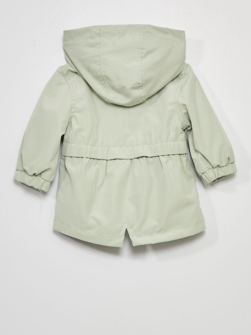 Parka en microfibre avec capuche Vert - Kiabi