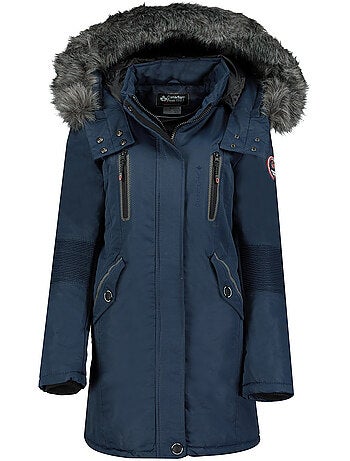 Parka épaisse à capuche fausse fourrure camilly – canadian peak