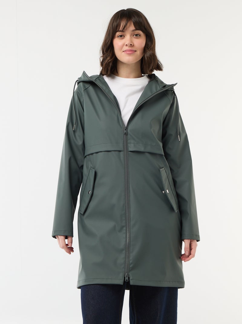 Parka gummy à capuche Kaki - Kiabi