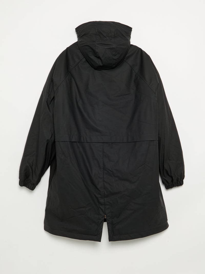Parka gummy doublée à capuche Noir - Kiabi