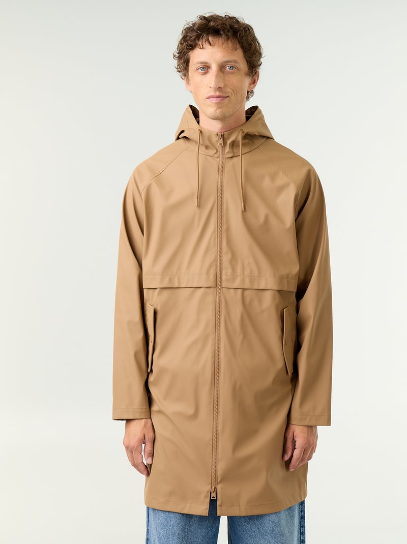 Parka imperméable longue Beige - Kiabi
