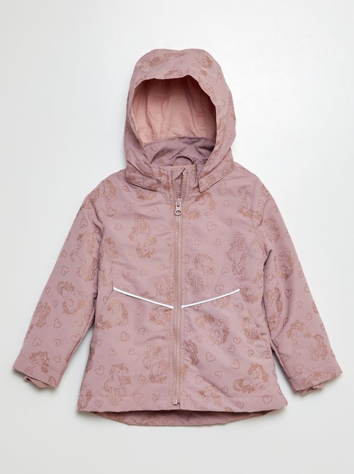 Parka imprimé et pailleté 'licorne' - Kiabi