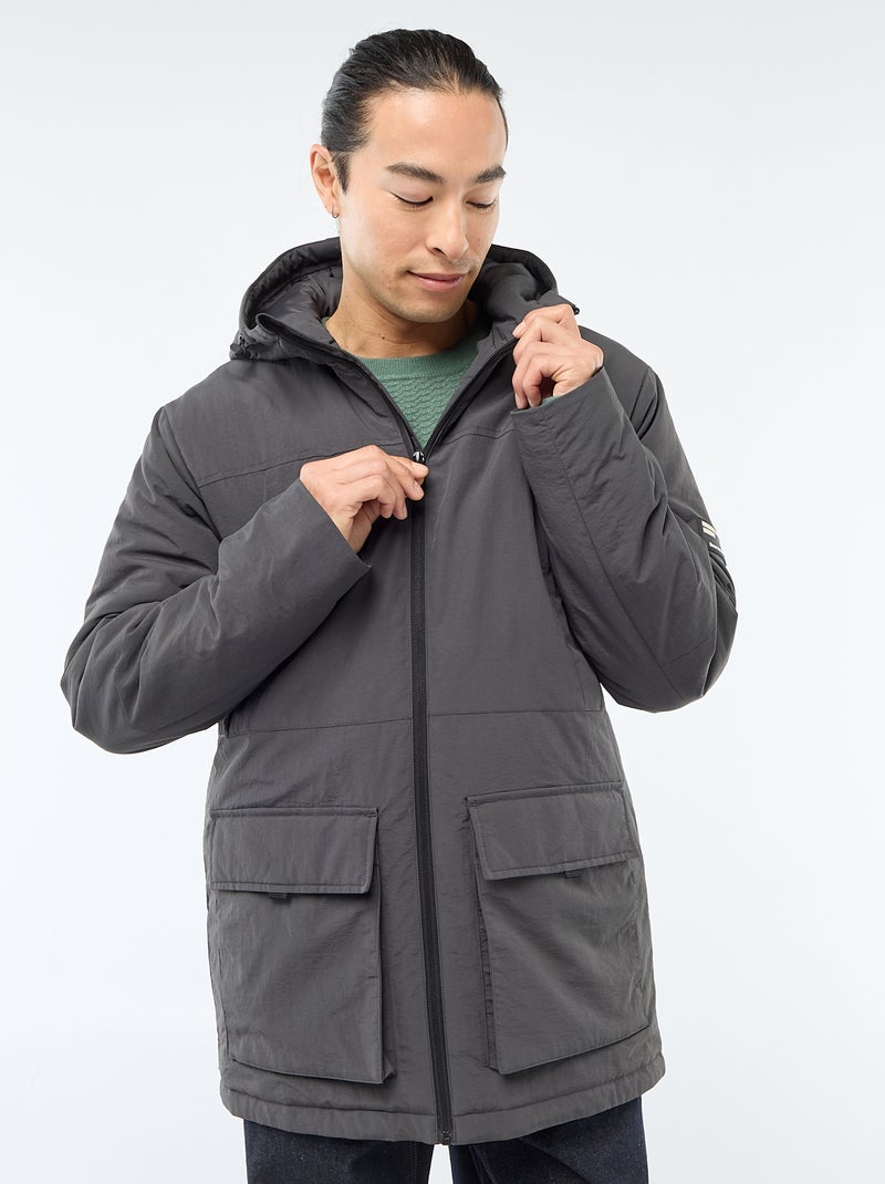 Parka légère à capuche déparlent Noir - Kiabi