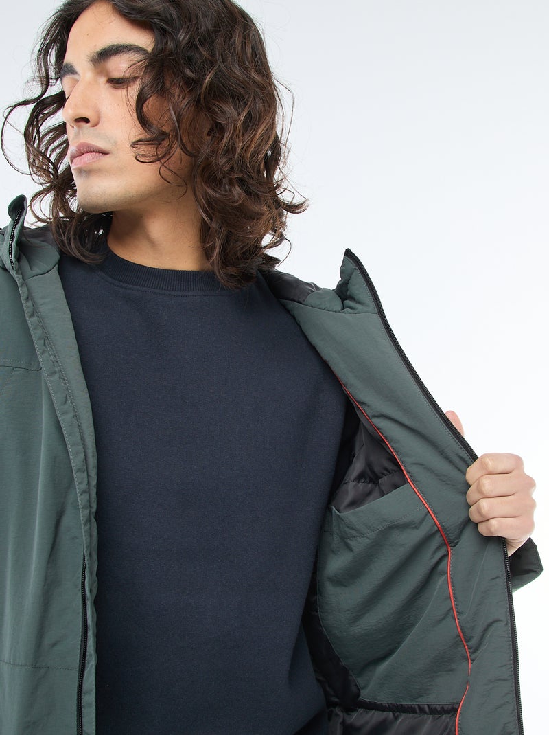 Parka légère à capuche déparlent Vert - Kiabi