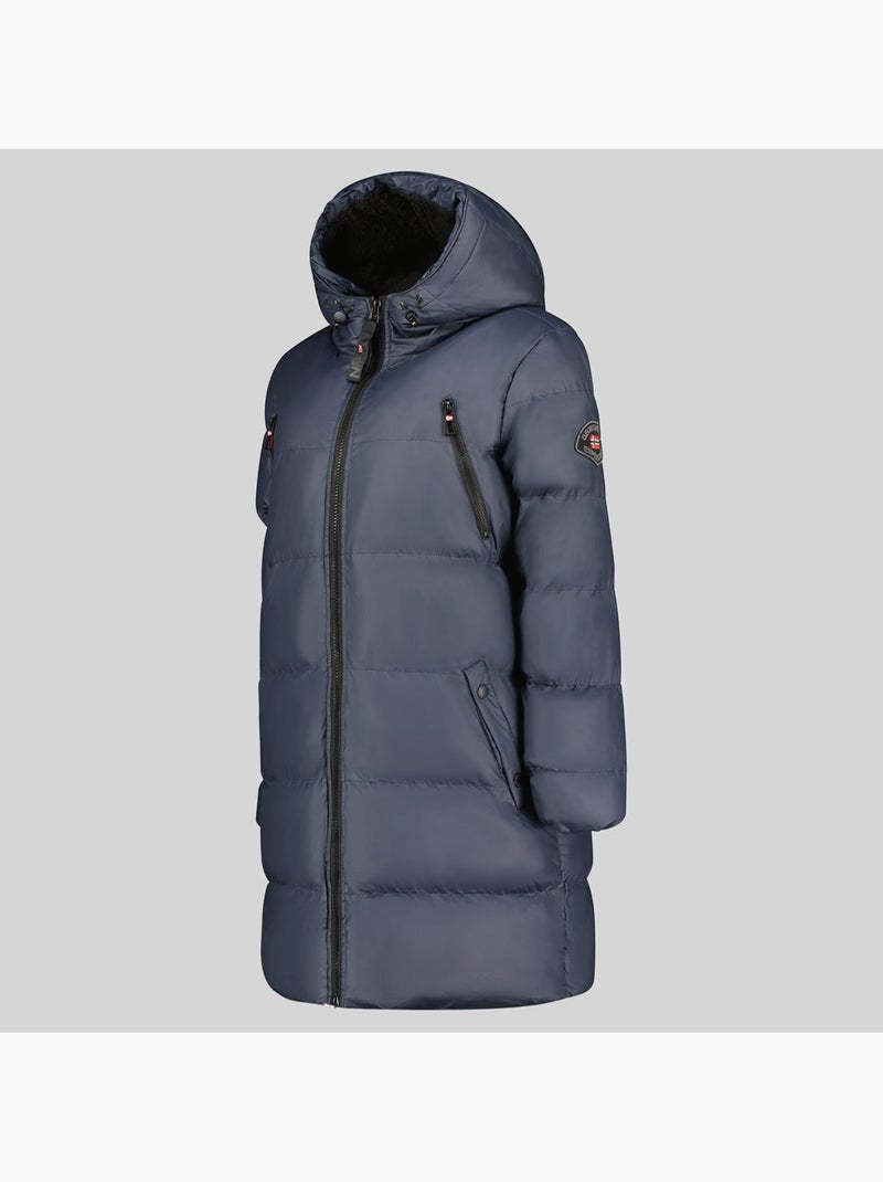 Parka longue à capuche adrianna – geographical norway Bleu marine - Kiabi