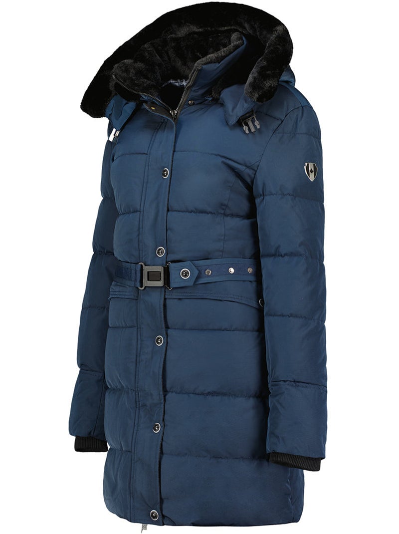 Parka longue à capuche amovible fausse fourrure bettineak – canadian peak Bleu marine - Kiabi