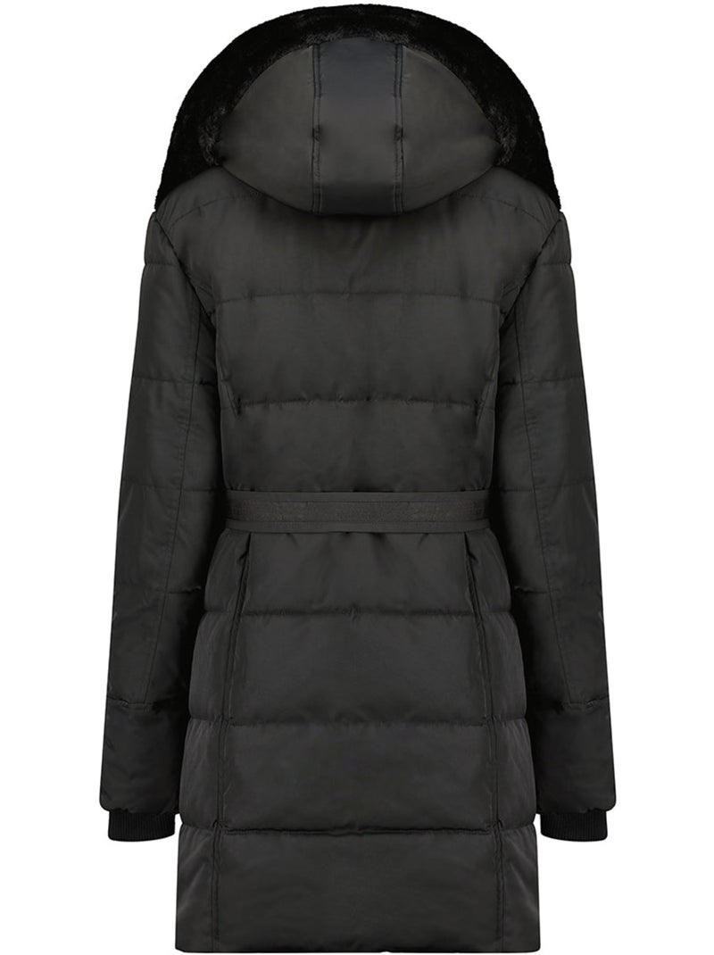 Parka longue à capuche amovible fausse fourrure bettineak – canadian peak Noir - Kiabi