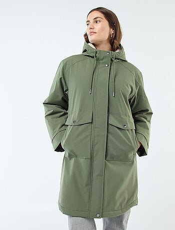 Parka longue à capuche doublure effet moutonné