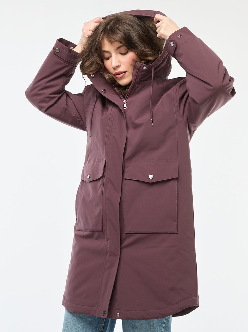 Veste Softshell Eddie Bauer Femme – Violette, Longue, Capuche, Taille M