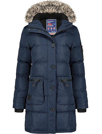 Parka longue à capuche fausse fourrure axelus – canadian peak