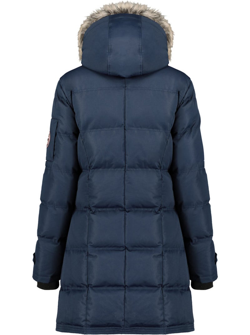 Parka longue à capuche fausse fourrure axelus – canadian peak Bleu marine - Kiabi