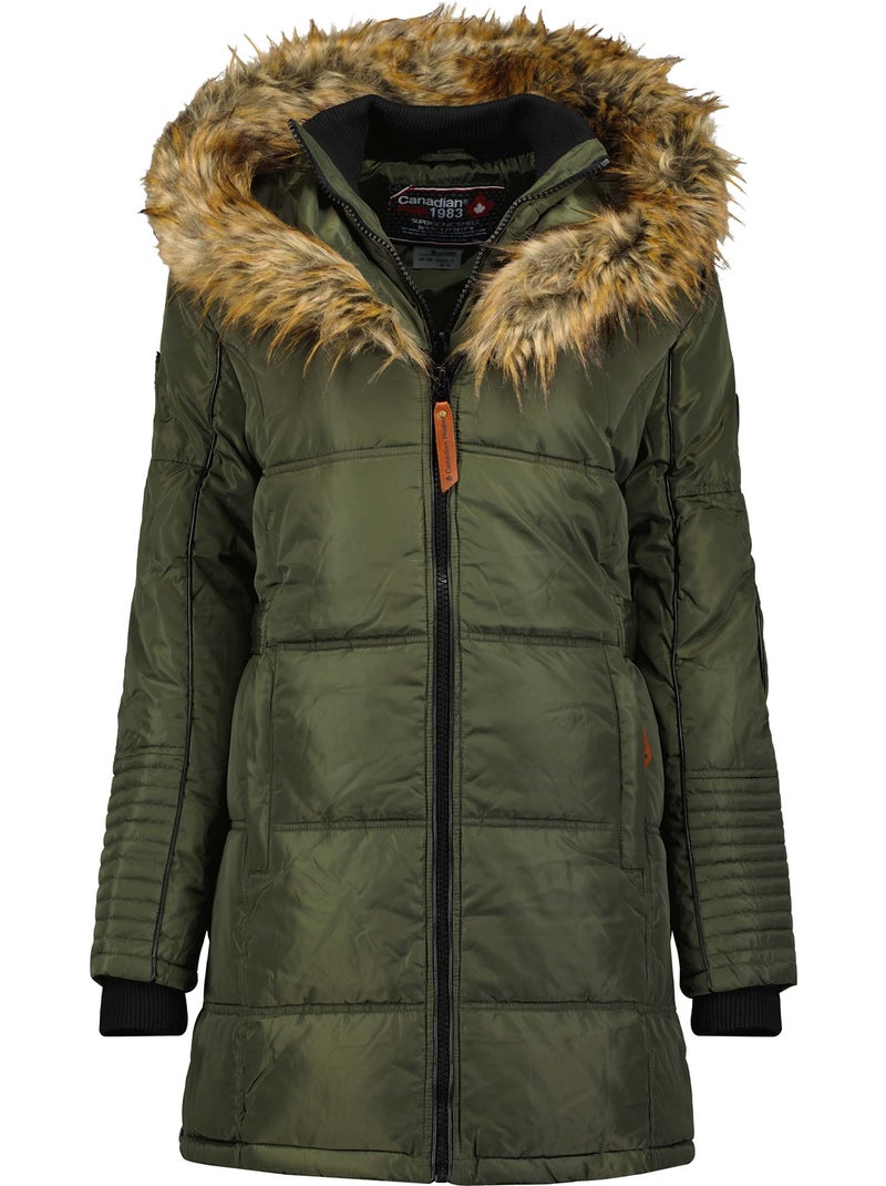 Parka longue à capuche fausse fourrure beauty – canadian peak Kaki - Kiabi