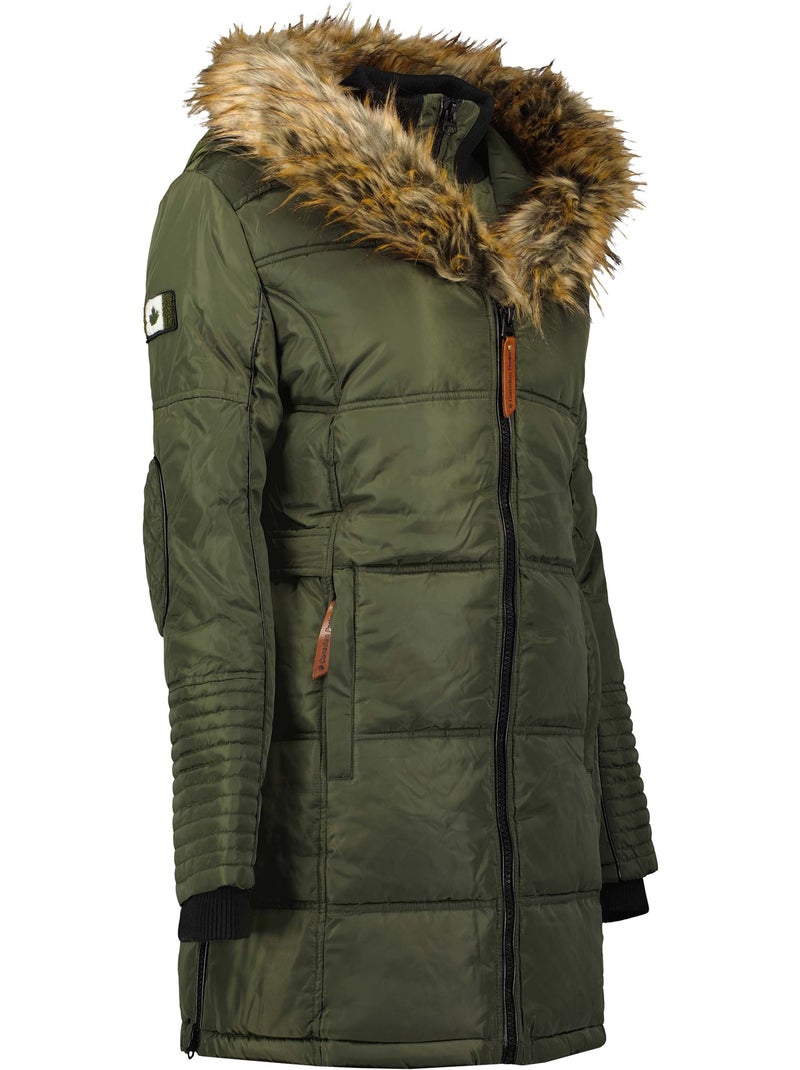 Parka longue à capuche fausse fourrure beauty – canadian peak Kaki - Kiabi
