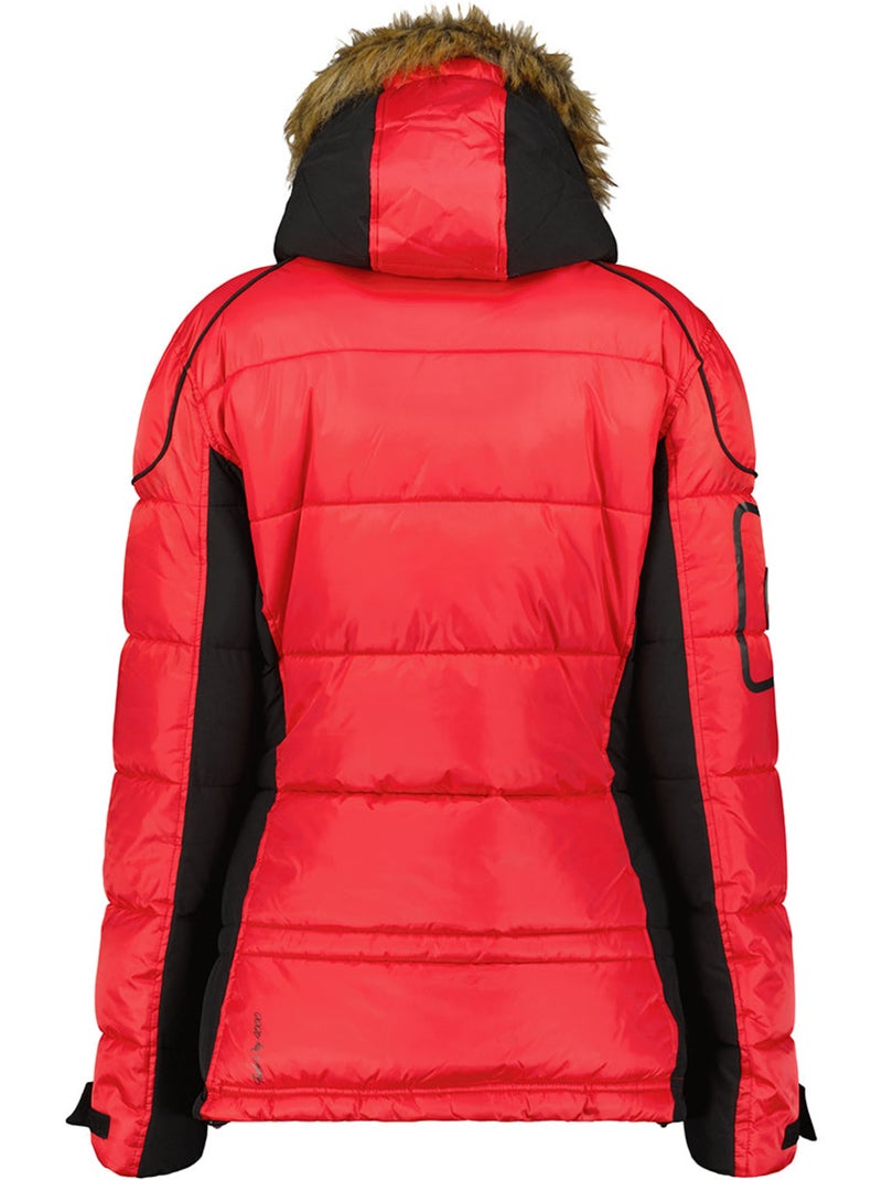 Parka longue à capuche fausse fourrure bersileak – canadian peak Rouge - Kiabi