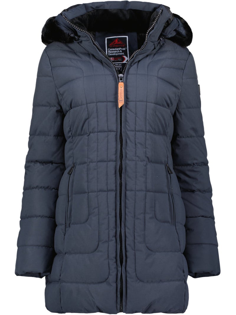 Parka longue à capuche fausse fourrure braceleak – canadian peak Bleu marine - Kiabi