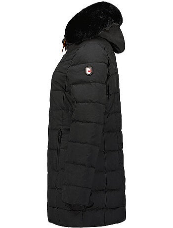 Parka longue à capuche fausse fourrure braceleak – canadian peak