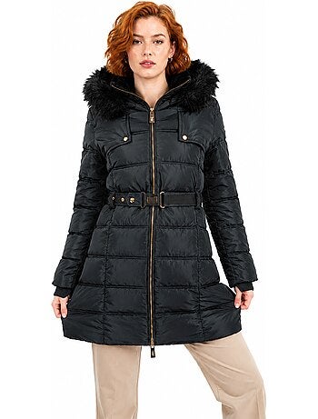 Parka longue à capuche fausse fourrure diamentereak – canadian peak