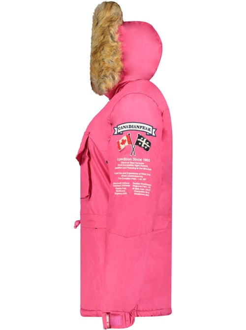 Parka longue cintrée à capuche fausse fourrure banapeak – canadian peak - Kiabi