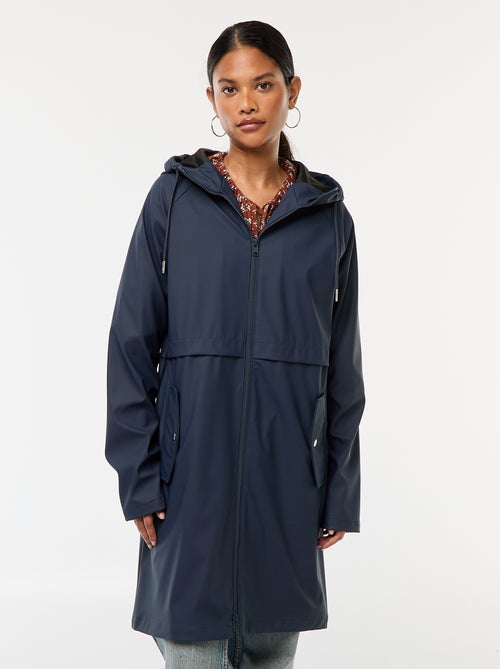 Parka longue déperlante à capuche - Kiabi