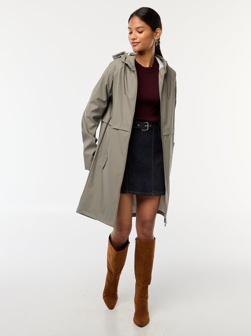 Parka longue déperlante à capuche - Kiabi