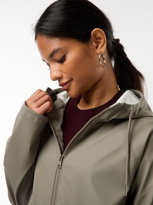 Parka longue déperlante à capuche - Kiabi