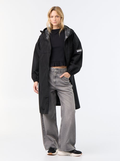 Parka longue déperlante à capuche - Kiabi