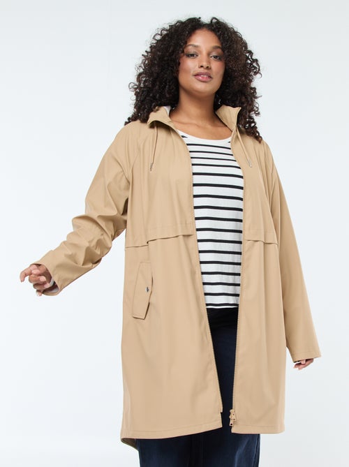 Parka longue déperlante avec détails réfléchissants - Kiabi