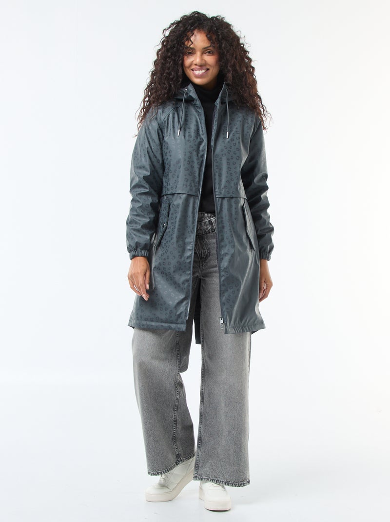 Parka longue fourrée Gris - Kiabi