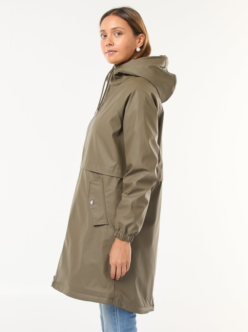 Parka longue fourrée Kaki - Kiabi