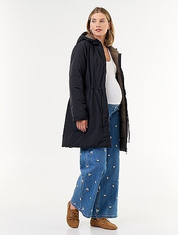 Parka longue matelassée à capuche