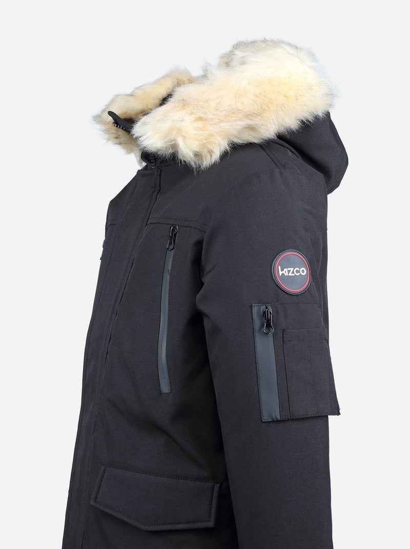 Parka met afneembare bontvoering - Kizco Zwart - Kiabi